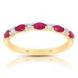 Ruby and Diamond Band in 9ct Yellow Gold - Wallace Bishop