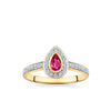 Ruby and Diamond Halo Ring in 9ct Yellow Gold - Wallace Bishop