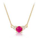 Ruby & Diamond Necklace set in 9ct Yellow Gold - Wallace Bishop