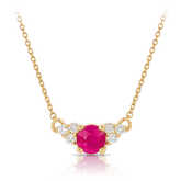 Ruby & Diamond Necklace set in 9ct Yellow Gold - Wallace Bishop
