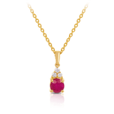 Ruby & Diamond Pendant in 9ct Yellow Gold - Wallace Bishop