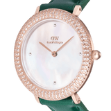 Daniel Wellington Crystalline Bezel Green Croc Rose Gold Watch