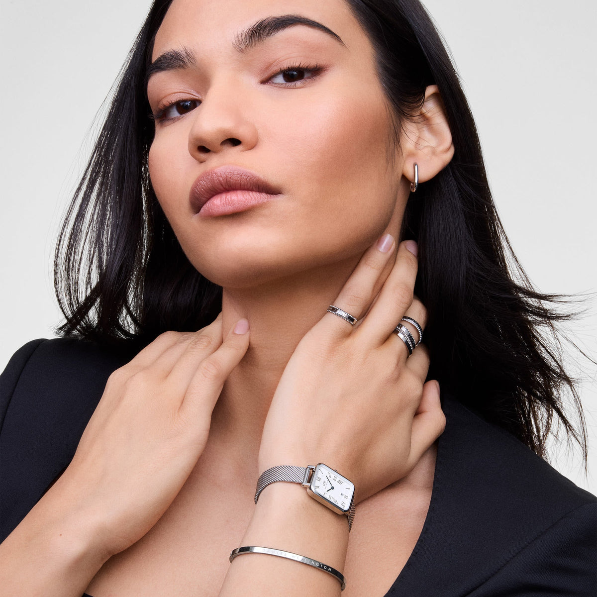 Daniel Wellington Quadro Sterling  Roman Numerals Date