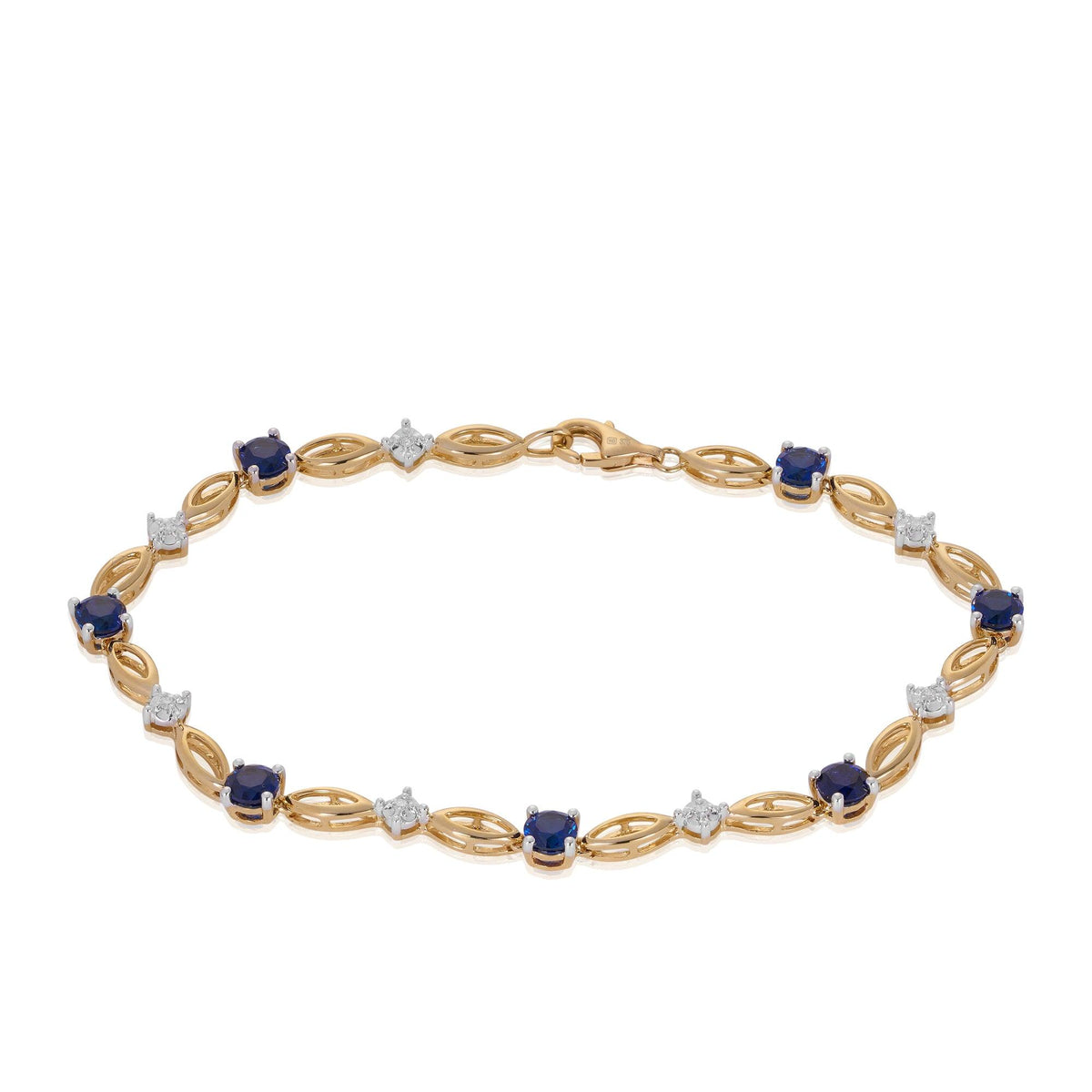 Sapphire & Diamond Bracelet in 9ct Yellow Gold - Wallace Bishop