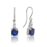 Sapphire & Diamond Drop Earrings in 9ct White Gold - Wallace Bishop