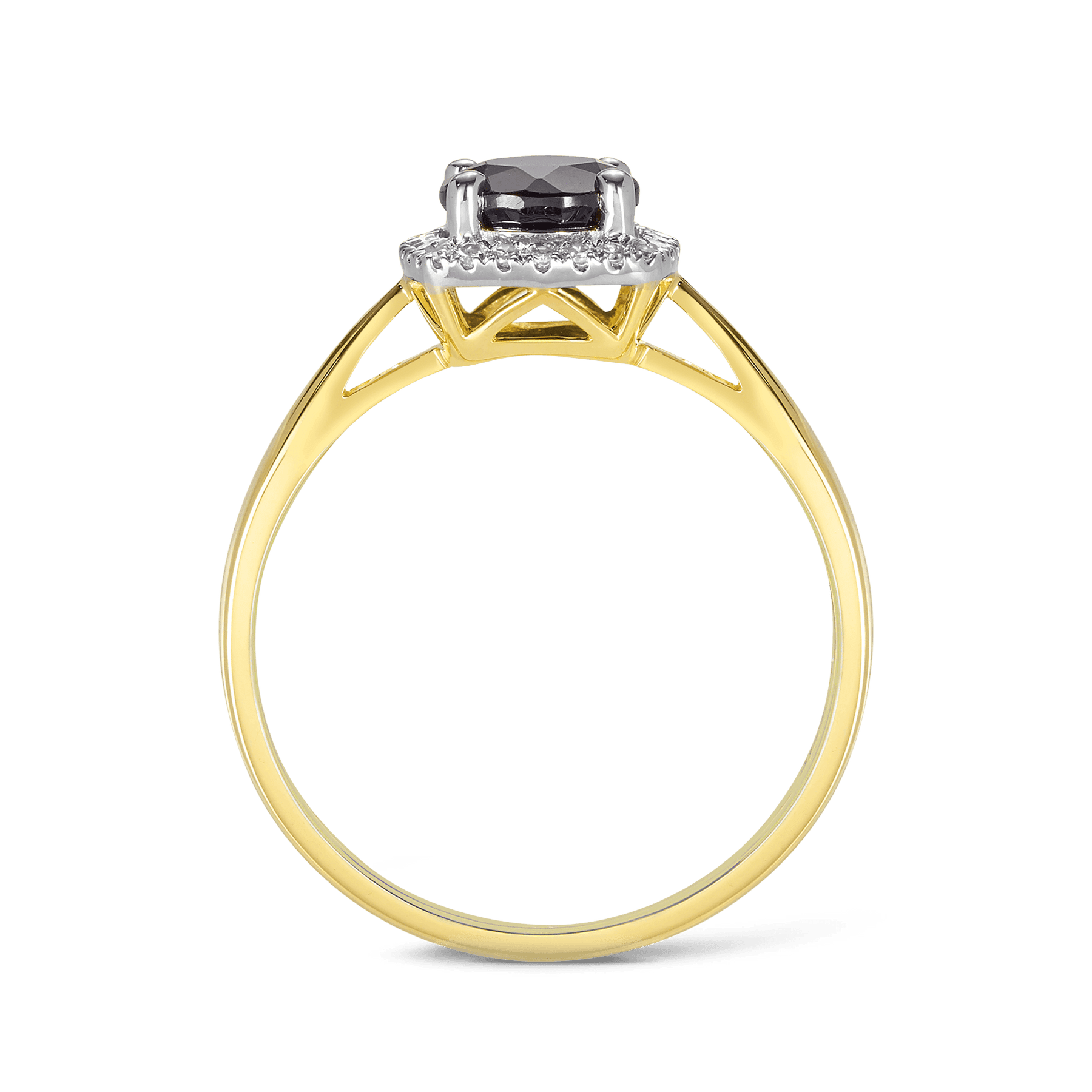 Sapphire & Diamond Halo Ring in Yellow Gold - Wallace Bishop