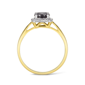 Sapphire & Diamond Halo Ring in Yellow Gold - Wallace Bishop