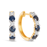 Sapphire & Diamond Huggie Earrings in 9ct Yellow Gold - Wallace Bishop