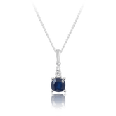 Sapphire & Diamond Pendant in 9ct White Gold - Wallace Bishop