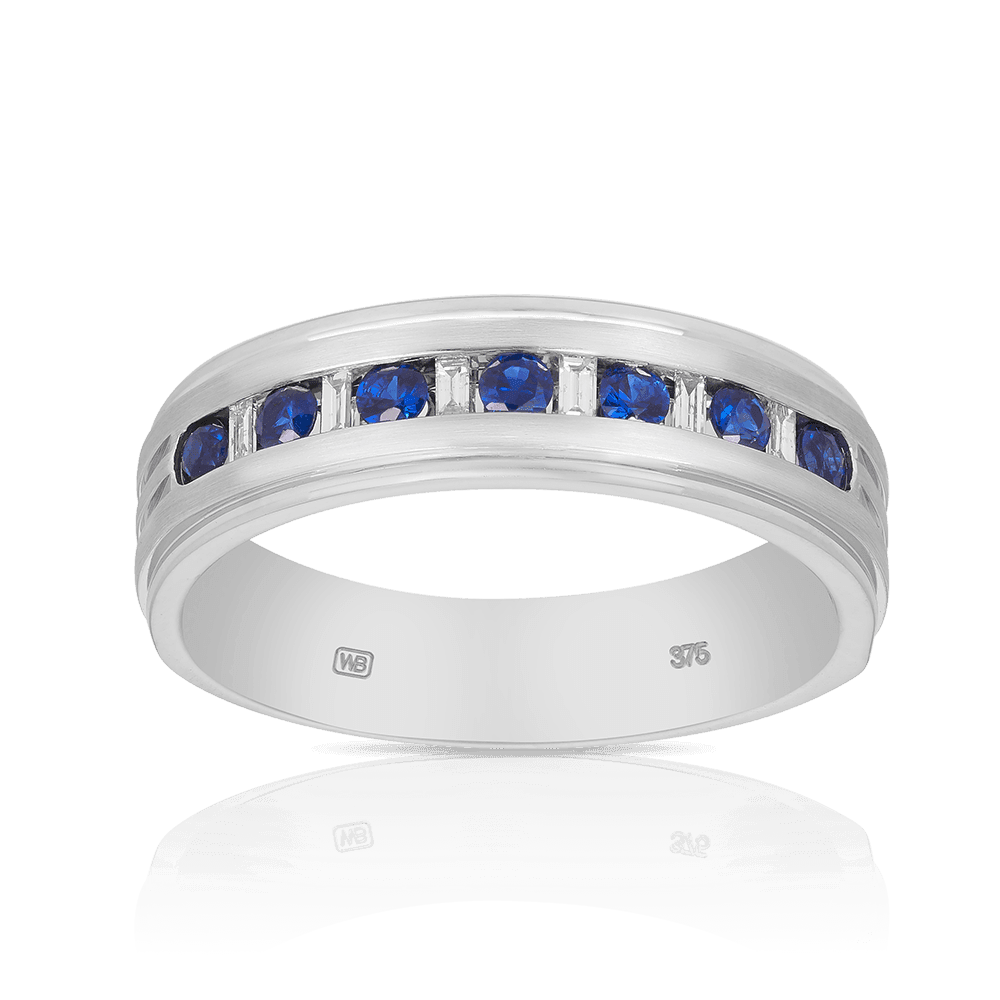 Sapphire & Diamond Ring in 9ct White Gold - Wallace Bishop