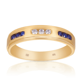 Sapphire & Diamond Ring in 9ct Yellow Gold - Wallace Bishop