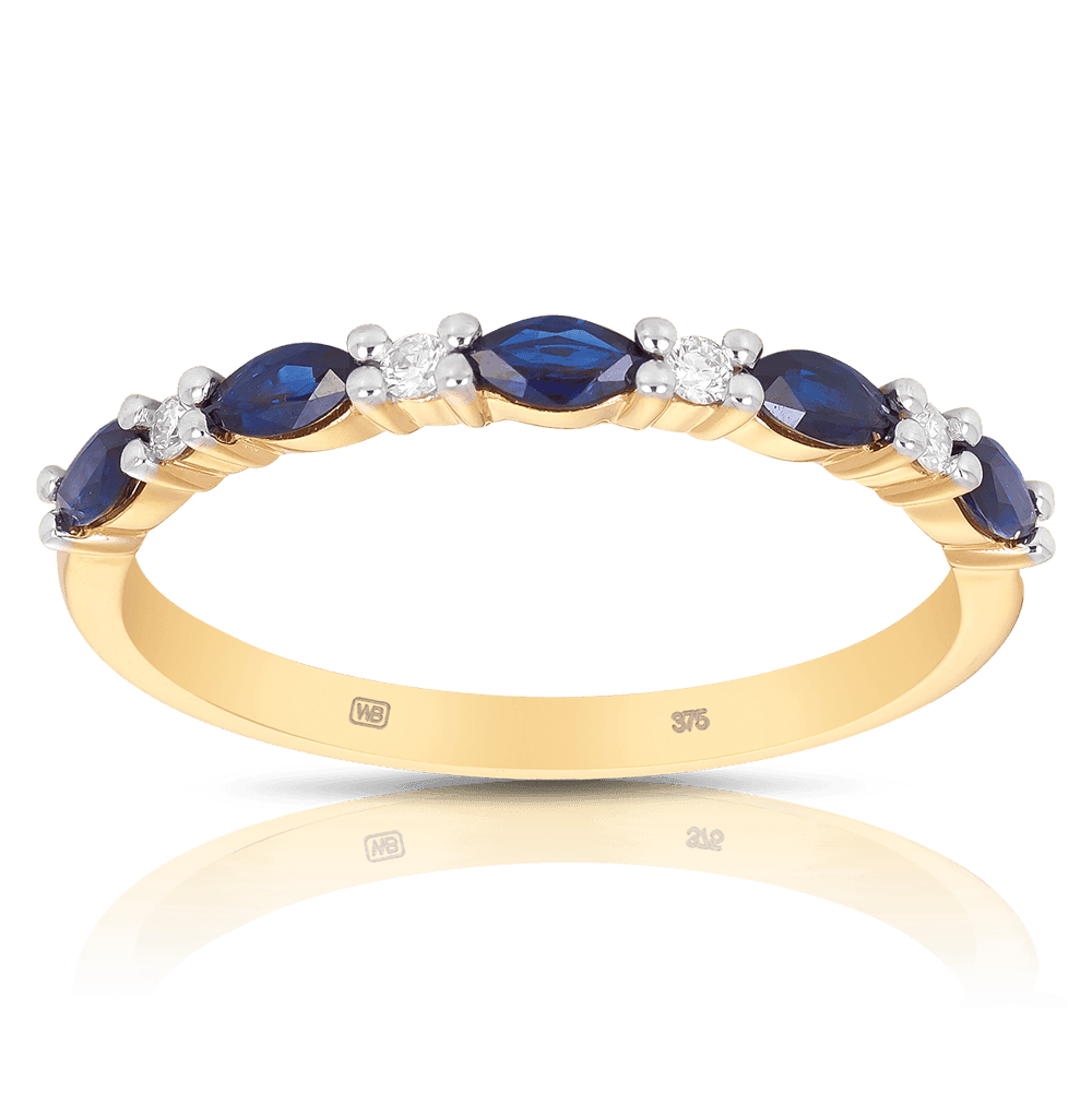 Sapphire & Diamond Ring in 9ct Yellow Gold - Wallace Bishop
