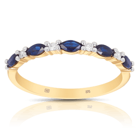 Sapphire & Diamond Ring in 9ct Yellow Gold - Wallace Bishop