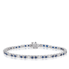 Sapphire & Diamond Tennis Bracelet in 9ct White Gold - Wallace Bishop