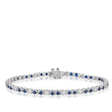 Sapphire & Diamond Tennis Bracelet in 9ct White Gold - Wallace Bishop