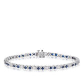 Sapphire & Diamond Tennis Bracelet in 9ct White Gold - Wallace Bishop