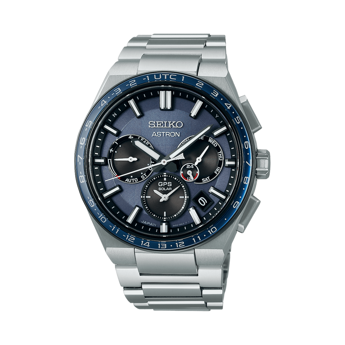 Seiko Astron Men's 42.7mm Stainless Steel Solar GPS Chronograph Watch SSH109J - Wallace Bishop