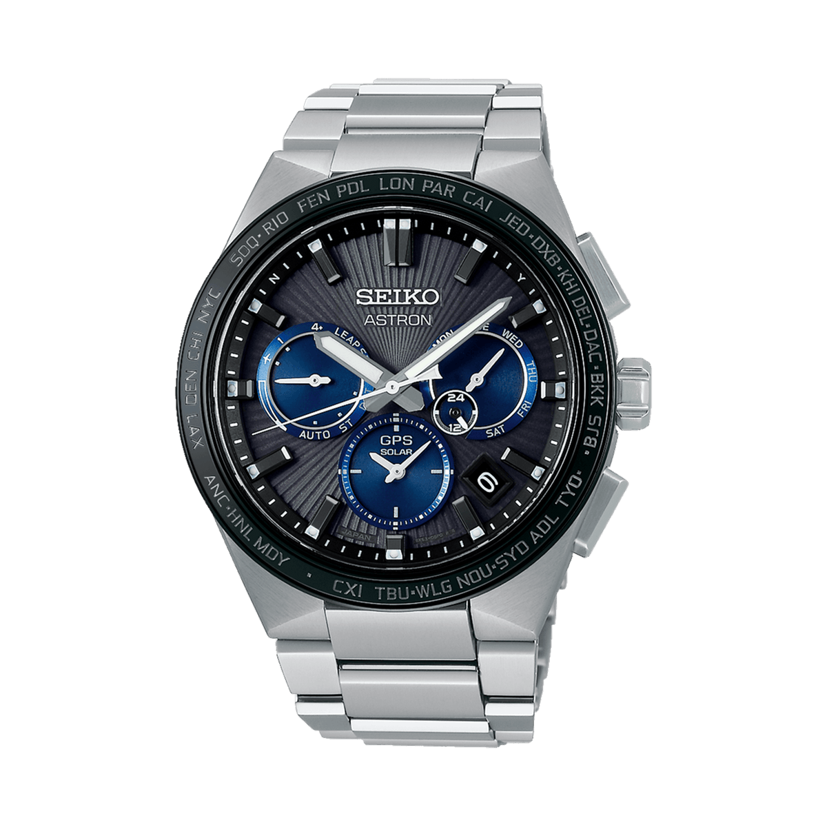 Seiko Astron Men's 43.10mm Stainless Steel Solar GPS Watch SSH119J - Wallace Bishop