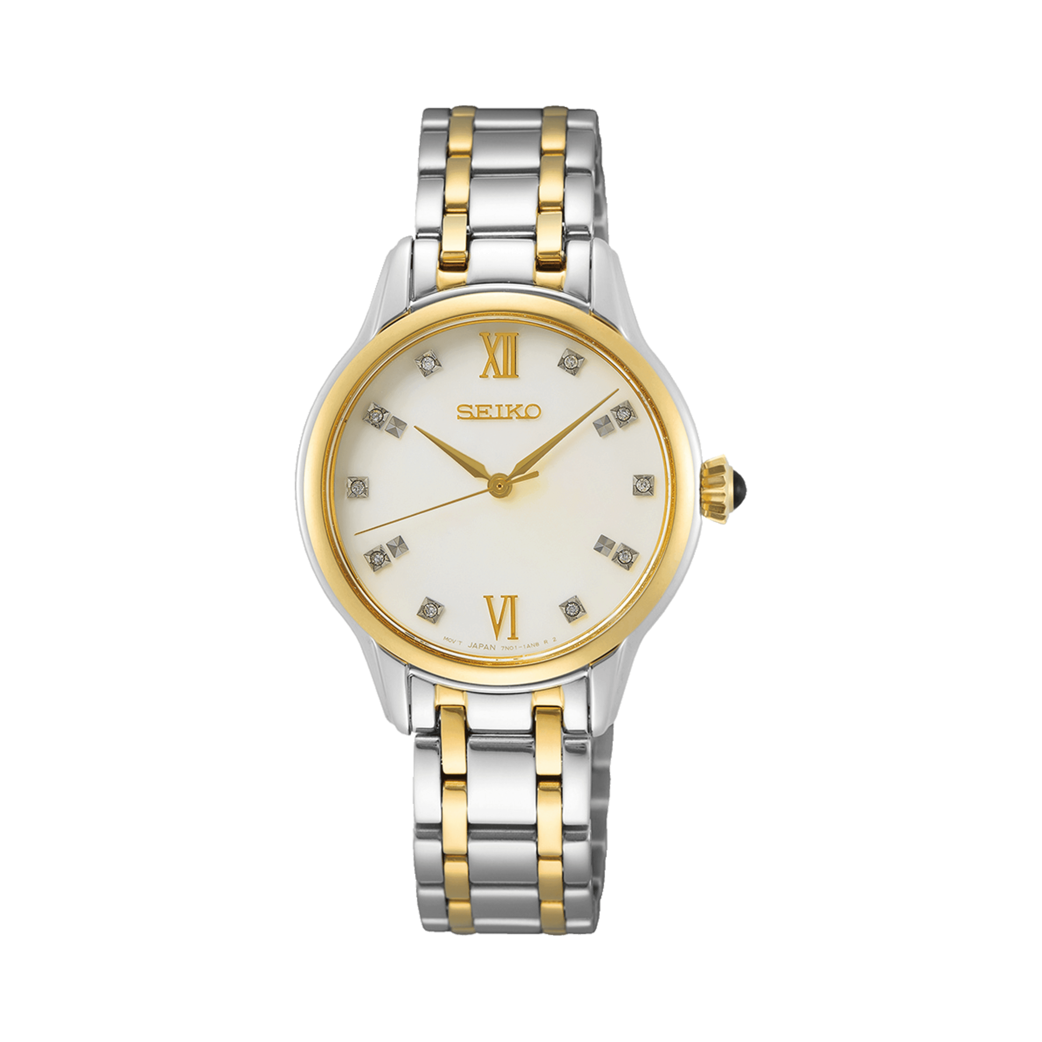 Seiko Caprice Women's 29.5mm Stainless Steel & Yellow IP Quartz Watch SRZ540P - Wallace Bishop