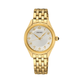 Seiko Caprice Women's 29mm Gold PVD Quartz Watch SUR384P - Wallace Bishop