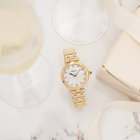 Seiko Caprice Women's 30mm Gold PVD Quartz Watch SRZ536P - Wallace Bishop