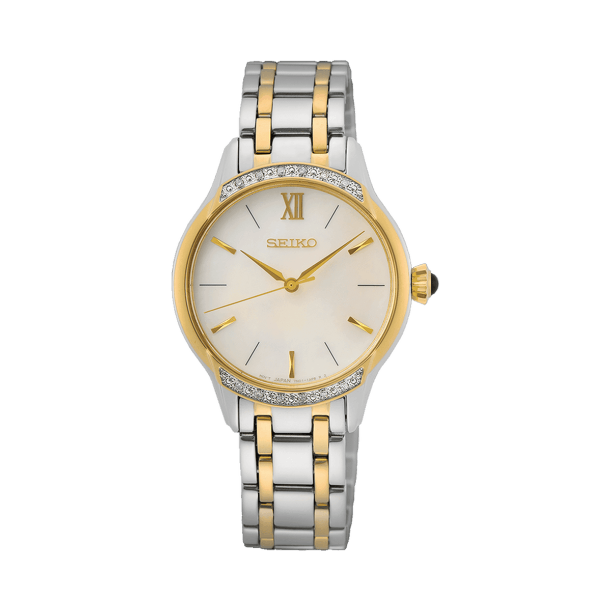 Seiko Conceptual Women's 29.5mm Stainless Steel & Yellow Gold Plated Two-Tone Solar Watch SRZ544P - Wallace Bishop