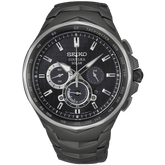 Seiko Coutura Men's 45.5mm Black & Steel Solar Chronograph Watch SSC755P - Wallace Bishop