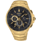 Seiko Coutura Men's 45.5mm Gold PVD Solar Chronograph Watch SSC754P - Wallace Bishop