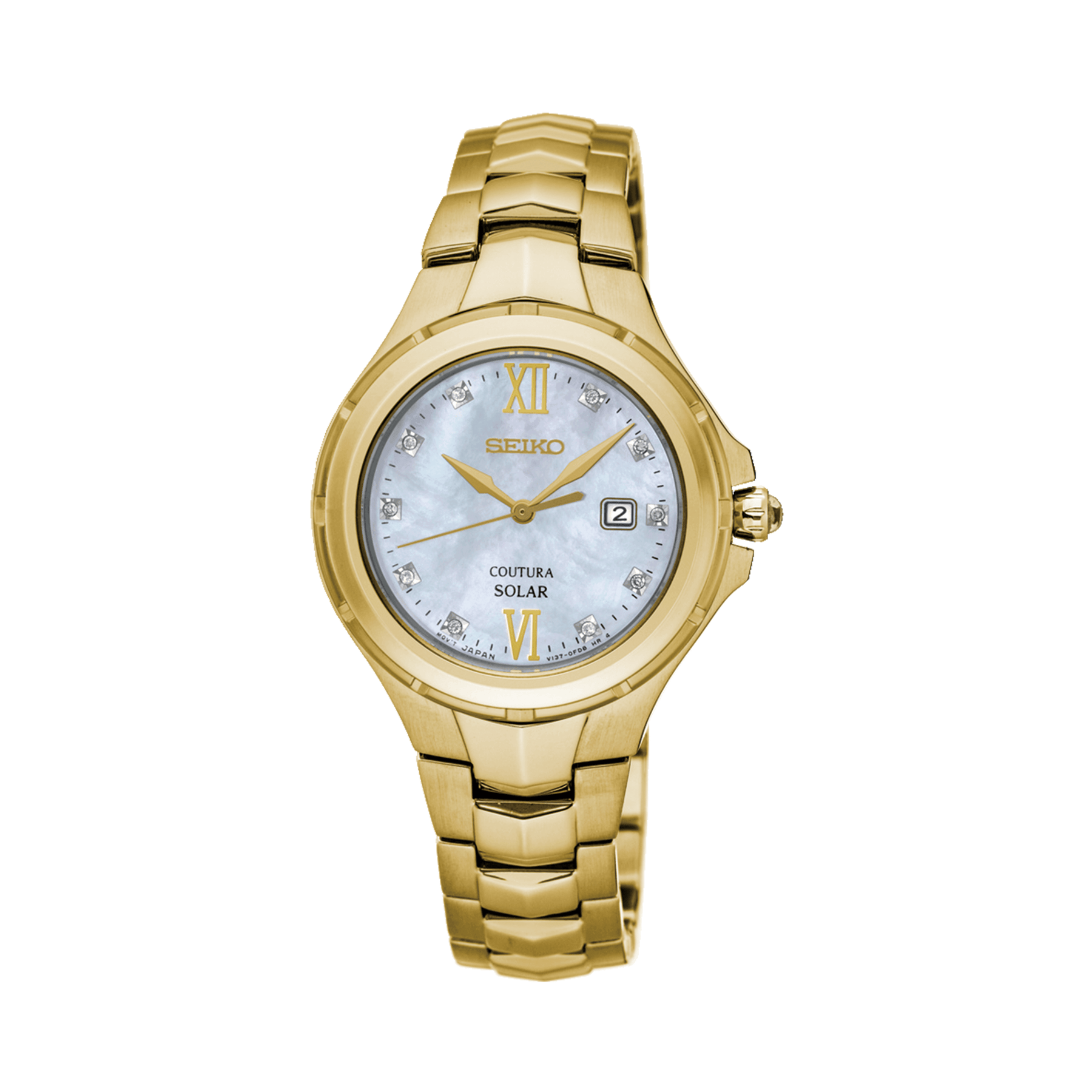 Seiko Coutura Women's 29mm Gold PVD Solar Watch SUT310P - Wallace Bishop
