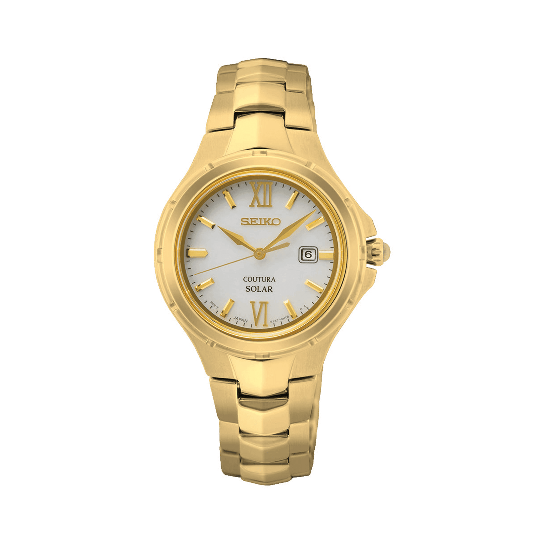 Seiko Coutura Women's 30mm Gold Plated Solar Watch SUT432P - Wallace Bishop
