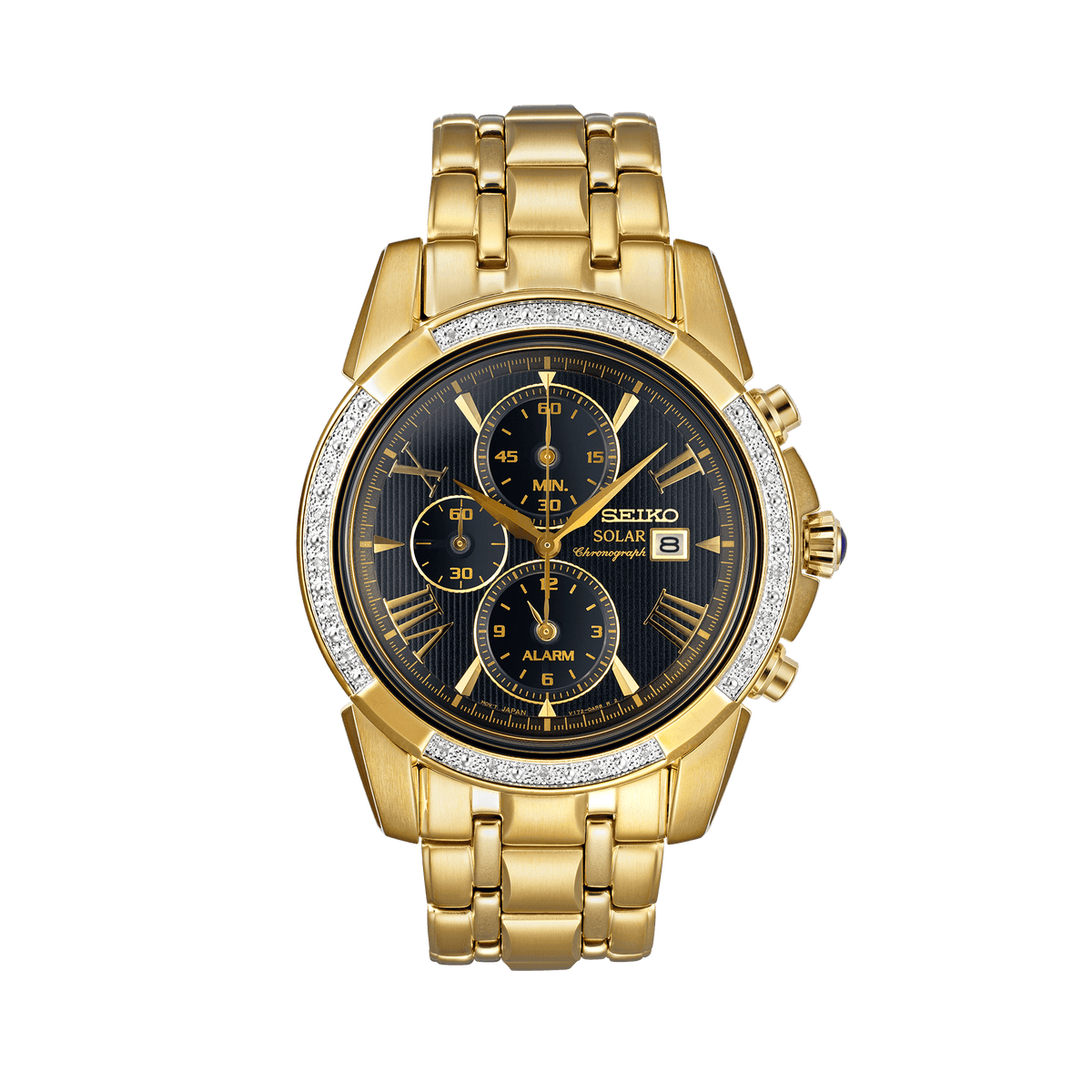 Seiko Le Grand Sport Men's 41.5mm Gold PVD Solar Chronograph Watch SSC314P-9 - Wallace Bishop