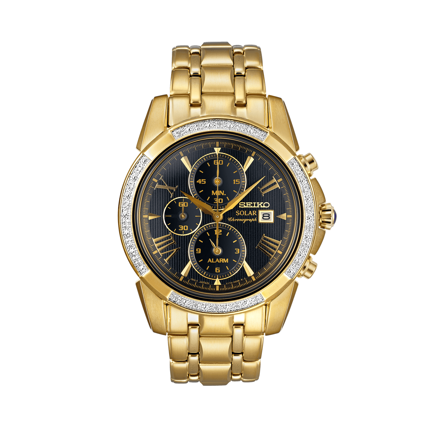 Seiko Le Grand Sport Men s 41.5mm Gold PVD Solar Chronograph Watch