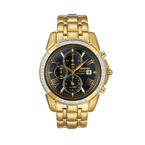 Seiko Le Grand Sport Men's 41.5mm Gold PVD Solar Chronograph Watch SSC314P-9 - Wallace Bishop