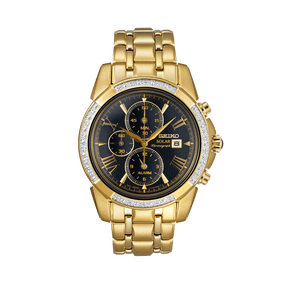Seiko Le Grand Sport Men's 41.5mm Gold PVD Solar Chronograph Watch SSC314P-9 - Wallace Bishop