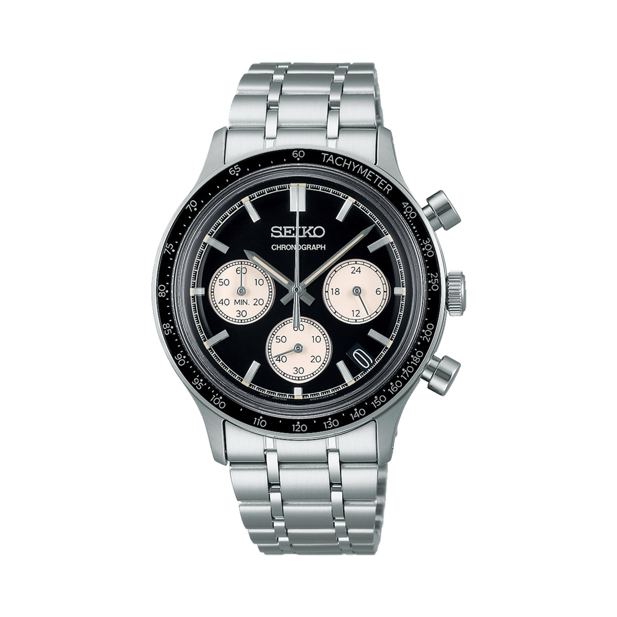 Seiko Conceptual Quartz Chronograph Men's 38.7mm Black Dial Watch SSB479P