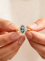 Bluebird™ London Blue Topaz & 0.33ct TW Diamond Ring in 9ct Yellow Gold