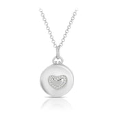 Small Circle Heart Polished Locket Pendant in Sterling Silver - Wallace Bishop