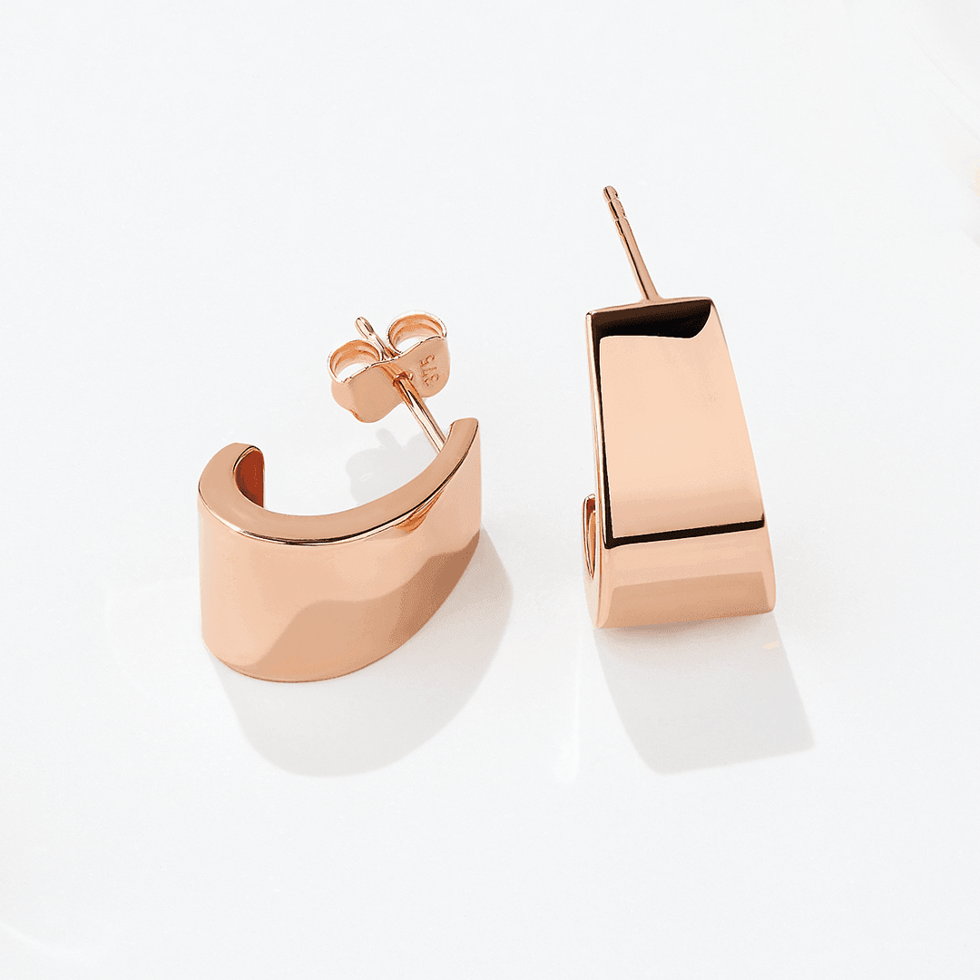 Small Hoop Stud Earrings in 9ct Rose Gold
