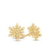 Snowflake Stud Earrings in 9ct Yellow Gold - Wallace Bishop
