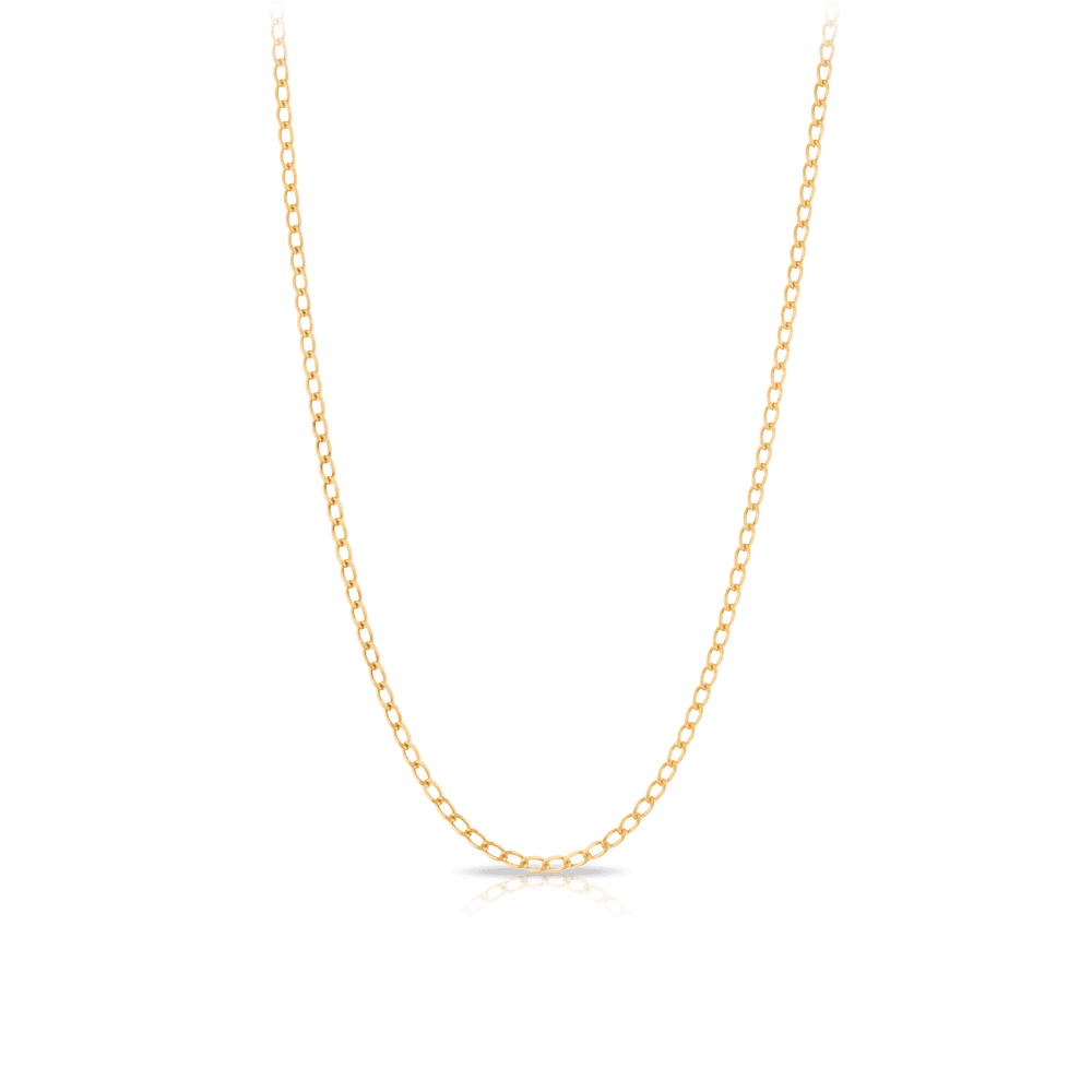 Solid Diamond Cut Long Curb Link 45cm Chain in 9ct Yellow Gold - Wallace Bishop