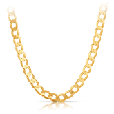 Solid Diamond Cut Long Curb Link 55cm Chain in 9ct Yellow Gold - Wallace Bishop
