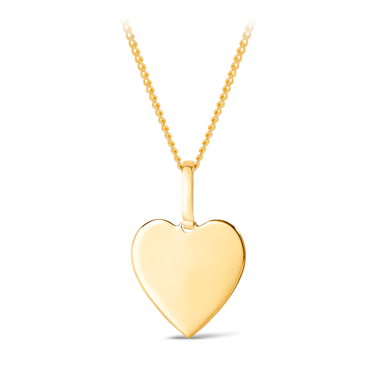 Solid Heart Shape Pendant in 9ct Yellow Gold - Wallace Bishop