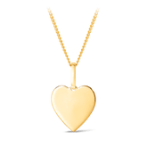 Solid Heart Shape Pendant in 9ct Yellow Gold - Wallace Bishop