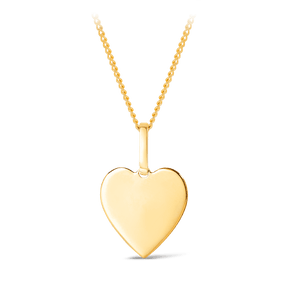 Solid Heart Shape Pendant in 9ct Yellow Gold - Wallace Bishop