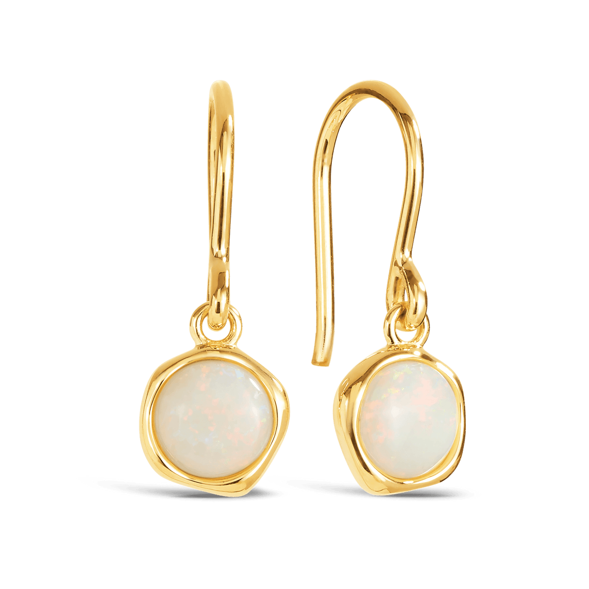 Solid Opal Earrings in 9ct Yellow Gold - Wallace Bishop