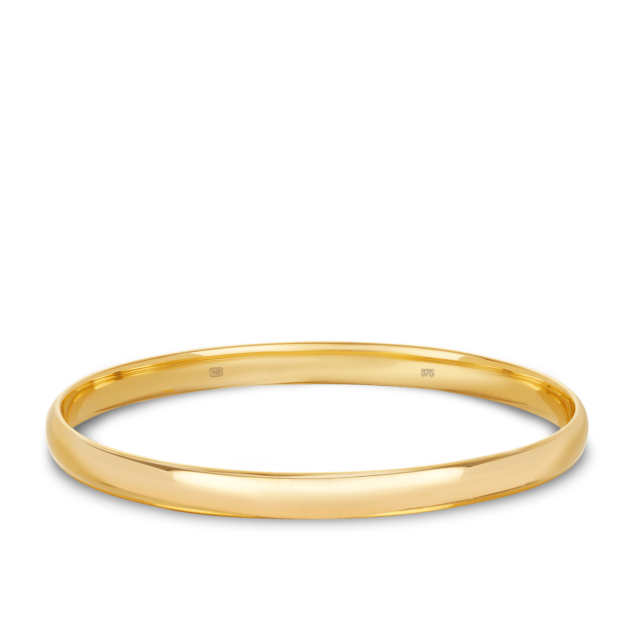Solid Oval Comfort Fit Bangle in 9ct Yellow Gold - Wallace Bishop