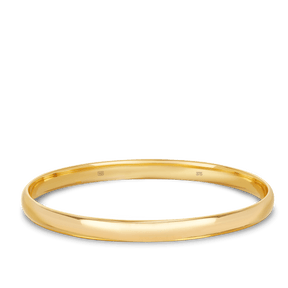 Solid Oval Comfort Fit Bangle in 9ct Yellow Gold - Wallace Bishop