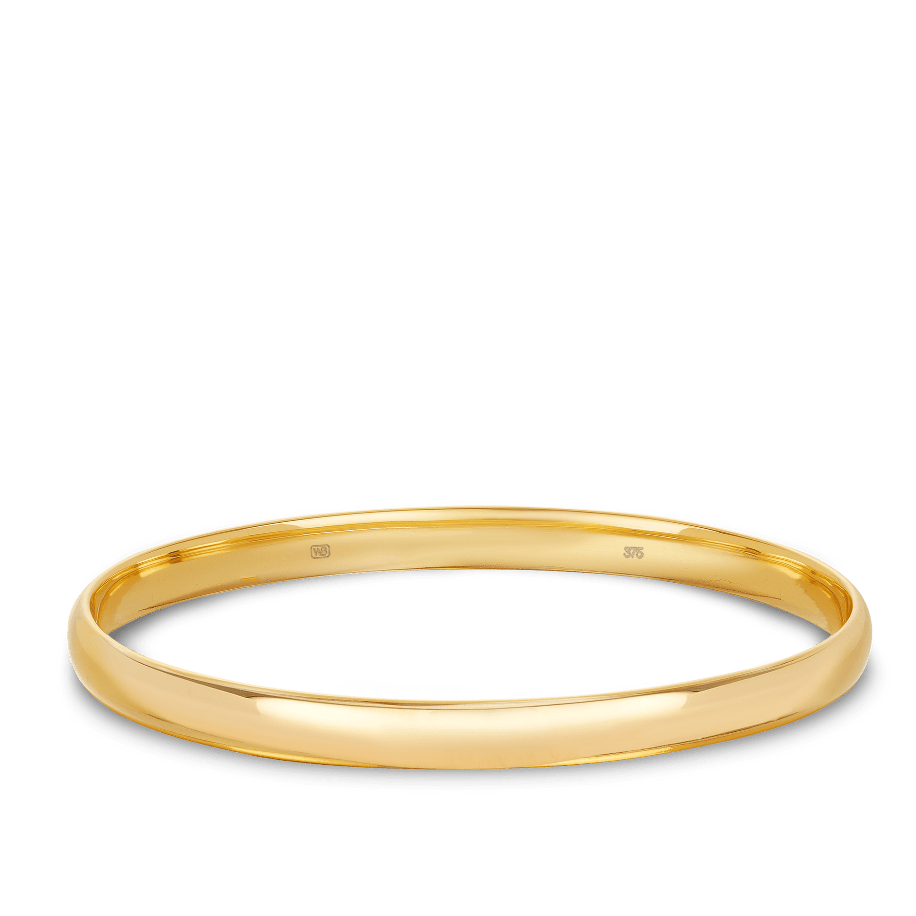 Solid Oval Comfort Fit Bangle in 9ct Yellow Gold - Wallace Bishop