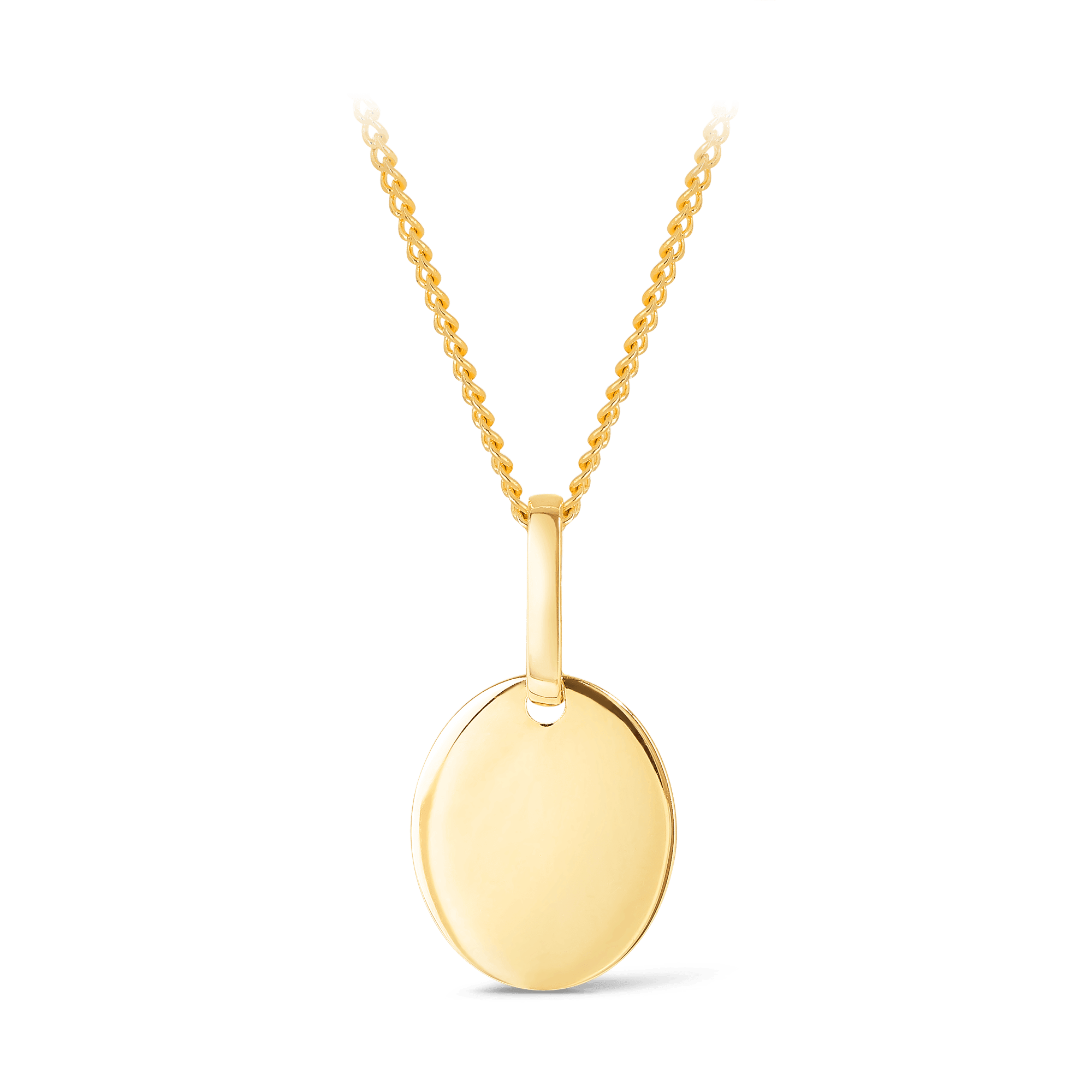 Solid Oval Shape Pendant in 9ct Yellow Gold - Wallace Bishop
