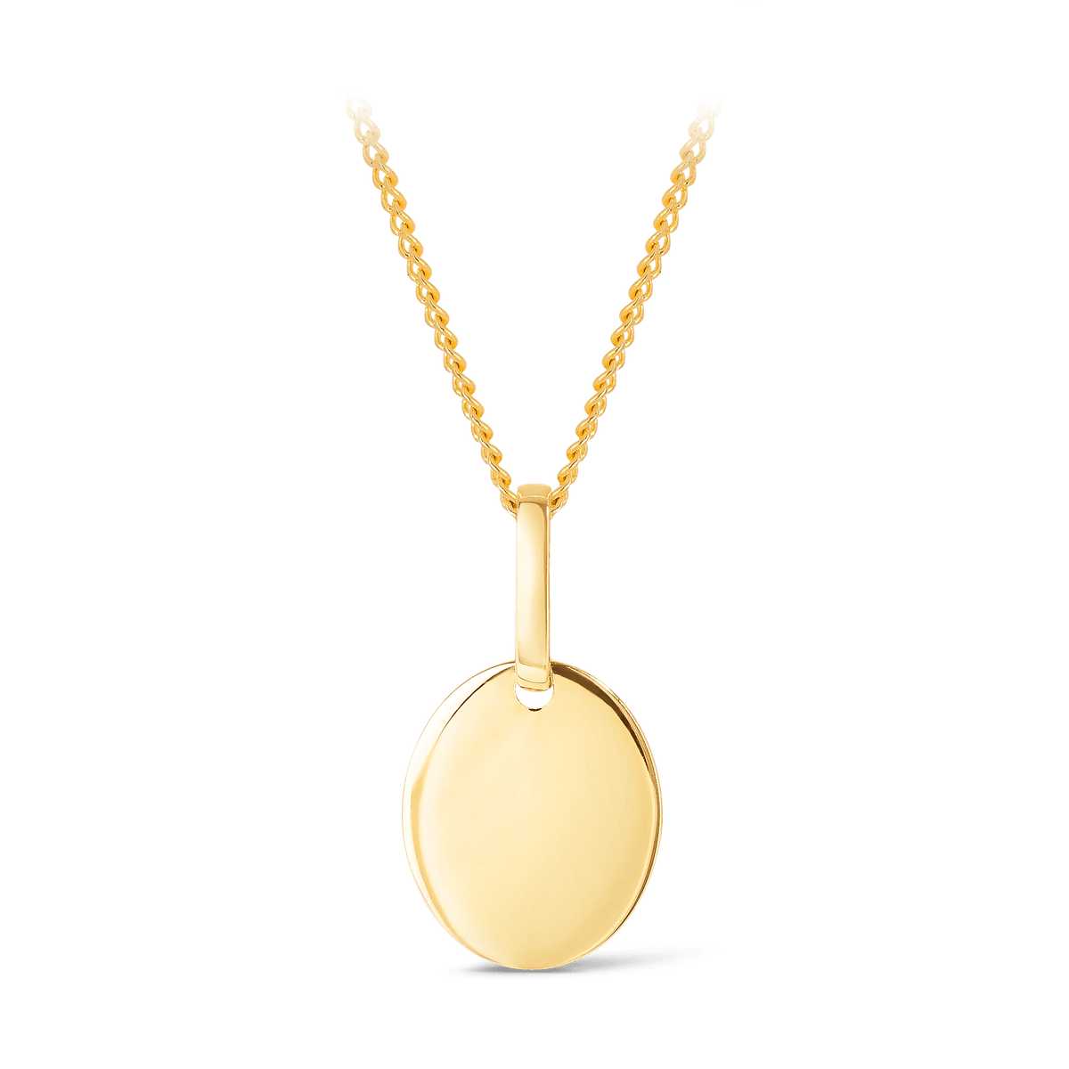 Solid Oval Shape Pendant in 9ct Yellow Gold - Wallace Bishop